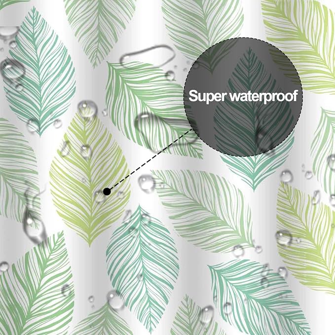 Plastic Shower Liner - Premium PEVA 4G Shower Curtain Liner with Rustproof Grommets and 3 Weighted Magnets, Waterproof Shower Curtain for Bathroom… (Tricolor Leaf, 72”*72”)