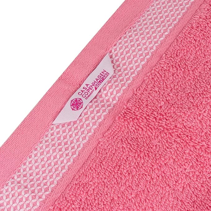 CASA COPENHAGEN Solitaire 6Pcs 100% Egyptian Cotton Large Designer Towels Gift Set- Lavender - Pink, 2Bath 2Hand 2Washcloths, Bath Towels for Bathroom (Box Pack, Gift Set for Women & Men)