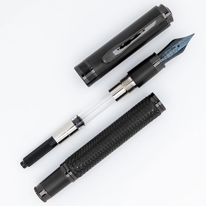 Monteverde Innova Formula M Fountain Pen, Black - Fine Nib, Luxury Pen with PVD Coating, Refillable, JoWo Stainless Steel Nib, Premium Gift Box