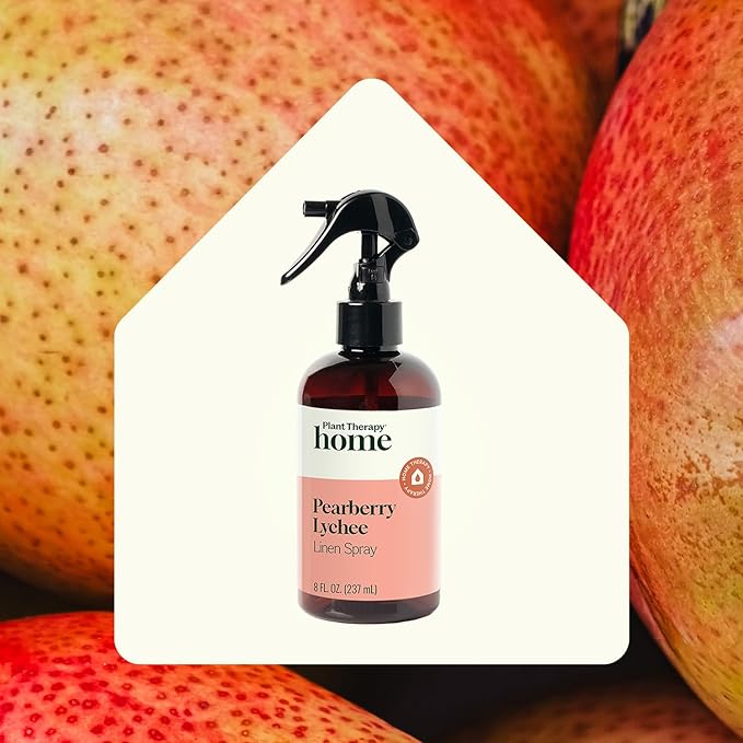 Plant Therapy Home Pearberry Lychee Linen Spray, Bright, Fun & Fruity Scent, Enlivens Your Home Atmosphere, Adds a Touch of Cheer with Each Spritz, Natural Fragrance 8 oz