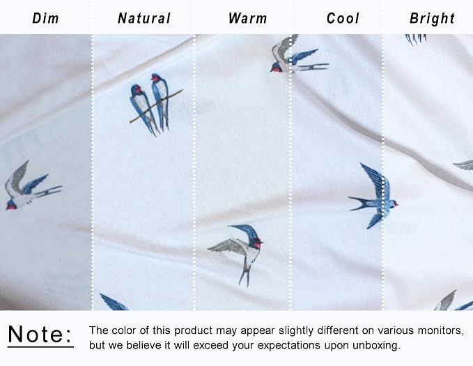 RUVANTI Flannel Sheets Queen Size - GOTS Certified 100% Organic Cotton, 4 Piece Warm, Soft & Breathable Set, Deep Pocket Snug Fit, Double Brushed Cozy All Season Bedding, Whispering Wings