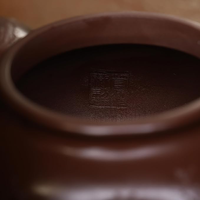 Zisha Teapot, Chinese Yixing Clay Handmade Tea Pot 11 Oz, Infuse Brew Kung Fu Loose Leaf Tea Maker (SanzuMeihua,Purple Clay)