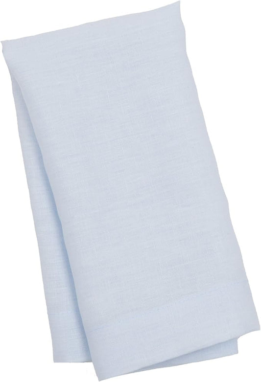 Huddleson Sky Blue Linen Napkin 20x20 (Set of Four) Luxury Italian Linen Napkin Sewn in US