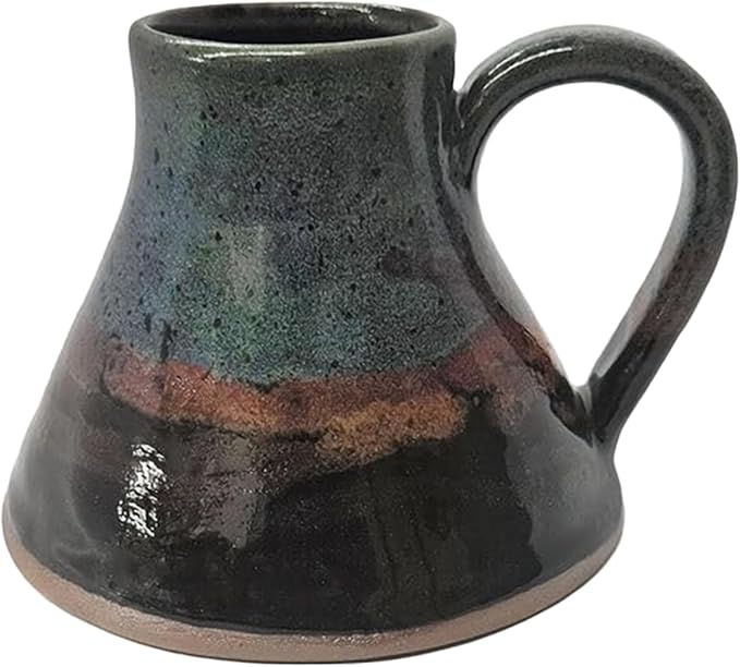ALWAYS AZUL POTTERY Wide Bottom Travel Mug in Moonscape Glaze Design - Handmade Ceramic Mug, Microwave Safe, Polished Pottery for Coffee, Tea & Hot Drinks, Unique, Stylish, Durable Ceramic Coffee Cup