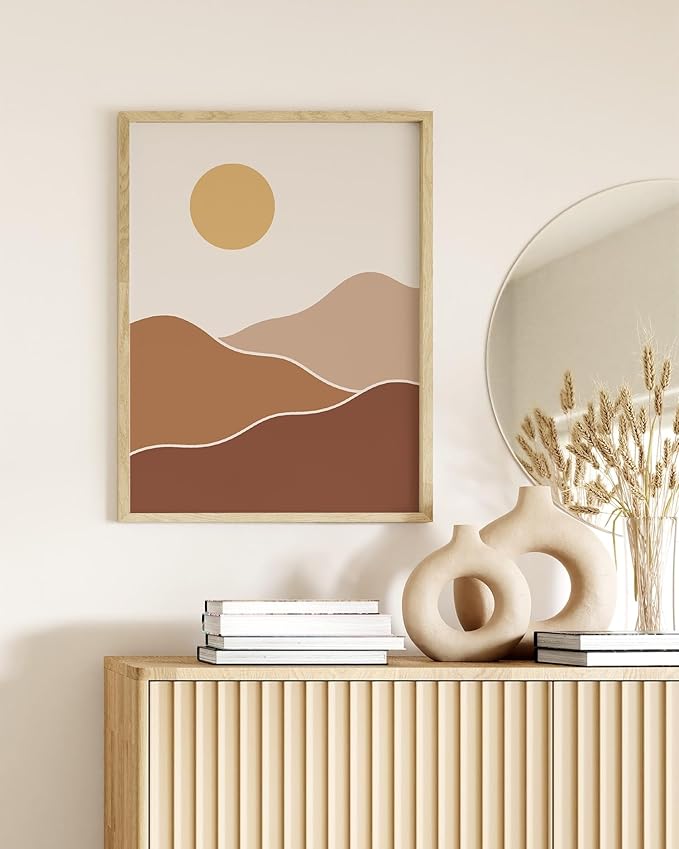 Y2K BOO Organic Abstract Shapes UNFRAMED Wall Art Minimalist Botanical Silhouette Earth Tones Terracotta Mid Century Modern 12x16 Inch Heavyweight Paper Studio Decor
