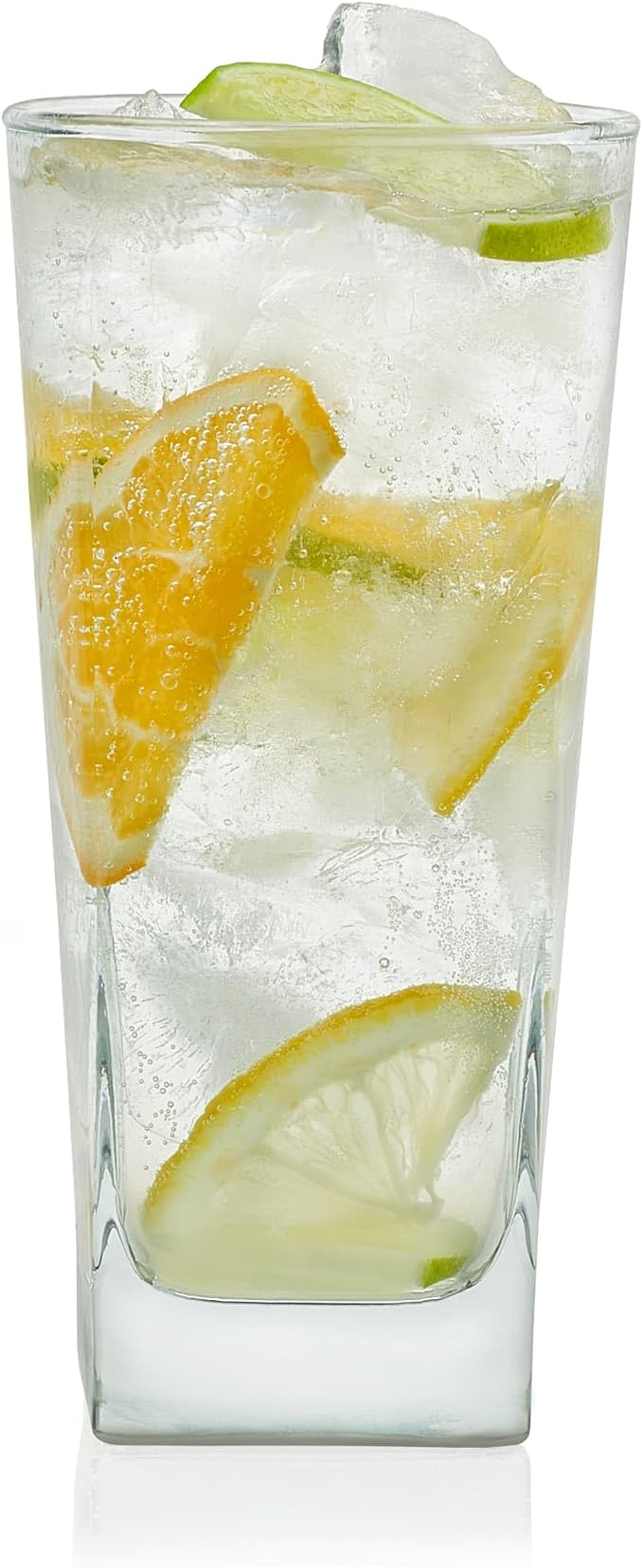Libbey City Tumbler Glasses Set, 14.3 Oz Clear, Tall Drinking Glasses Set of 8, Thick, Square Glass Cups Set for Casual Dining and Daily Use | Crystal Clear Drinking Glasses, Thick Square Base, Everyday Glassware for Water, Juice & Iced Tea, Dishwasher...