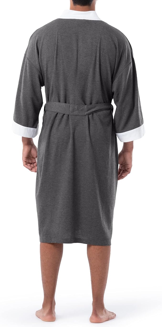 IZOD Men's Waffle Knit Kimono Robe