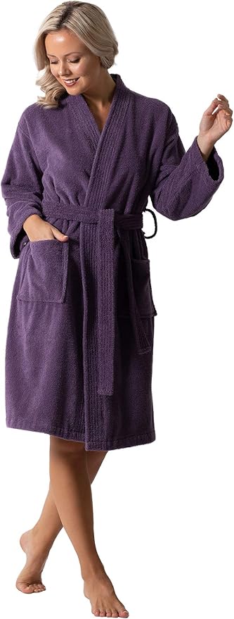 Luxurious Turkish Terry Kimono Collar Super-Soft Terry Absorbent Bathrobes for Women