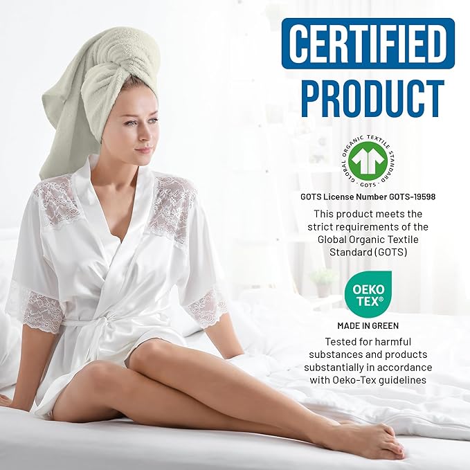 TOWELTIQUE- Organic Cotton Plush Bath Towels Pack of 6 GOTS & Oeko- TEX Certified | Premium Soft, Absorbent & Quick-Drying Towels for Bathroom, Gym, Spa & Hotel Use – Taupe