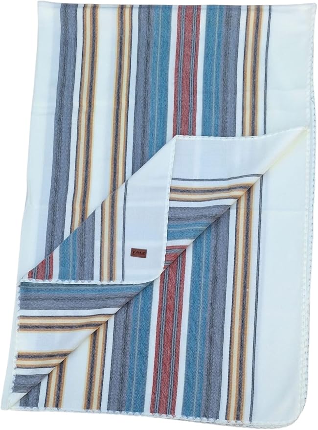 Alpaca Wool Throw Blanket, White and Colors, Queen (95" x 65") | Cozy, Ultra-Soft, Naturally Warm, Lightweight, Breathable