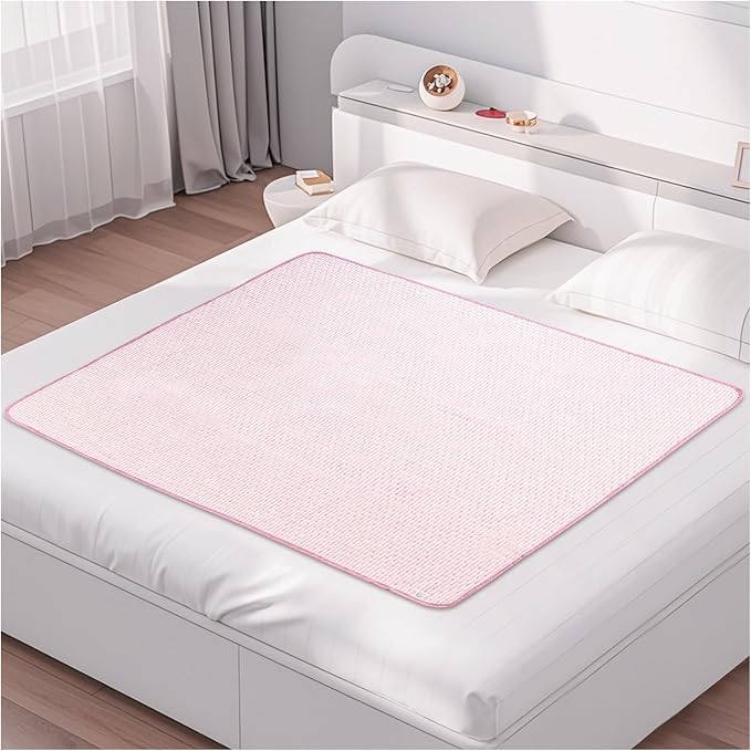 Bed Pads for Incontinence Washable, 40"x55" Large Reusable Waterproof Soft Wetting Underpad for Adults, Elderly, Seniors, Women, Kids & Pets, Machine Washable Pad for Bed, Sofa-Pink