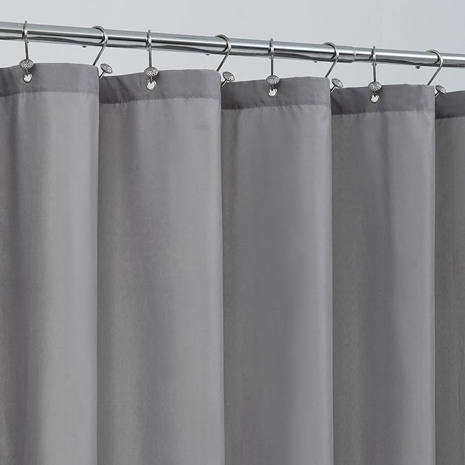 ALYVIA SPRING Stall Fabric Shower Curtain Liner Waterproof - 36" x 72", Soft & Lightweight Small Shower Curtain with Magnets for Narrow Stall Size, Machine Washable - 36x72, Grey