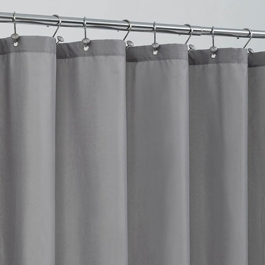 ALYVIA SPRING Stall Fabric Shower Curtain Liner Waterproof - 54" x 72", Soft & Lightweight Stall Size Shower Curtain with Magnets, Machine Washable - 54x72, Grey