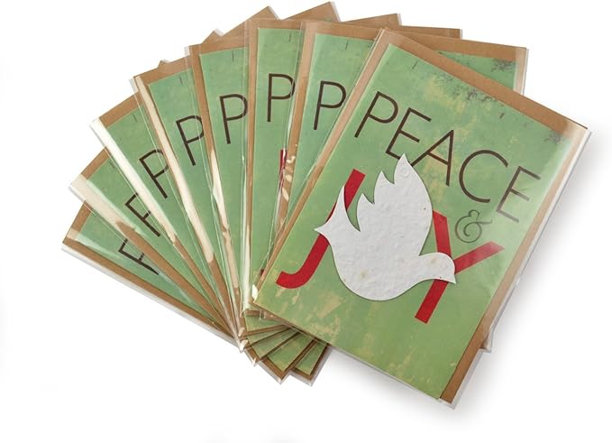 Bloomin Seeds N' Greetings Cards - Handmade Seed Paper -Peace & Joy (8 Pack)