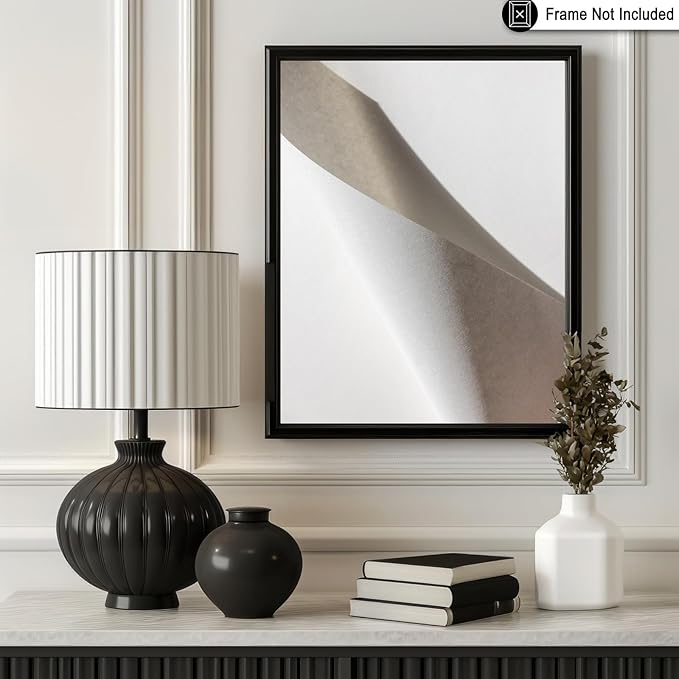 Monem Art Minimalist Folded Paper Abstract Print - Scandinavian Neutral Texture Art Poster - Wall Decor for Living Room, Bedroom or Office - 8x10 Unframed Wall Art by Mareike Bohmer