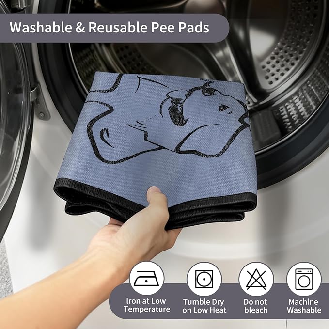 2 Pack Washable Pee Pads for Dogs 18"x24", Reusable Training Puppypads Absorbency Non-Slip & Leak-Proof for Pet Whelping Box Playpen Crate Sofa Bed Floors (Gray)