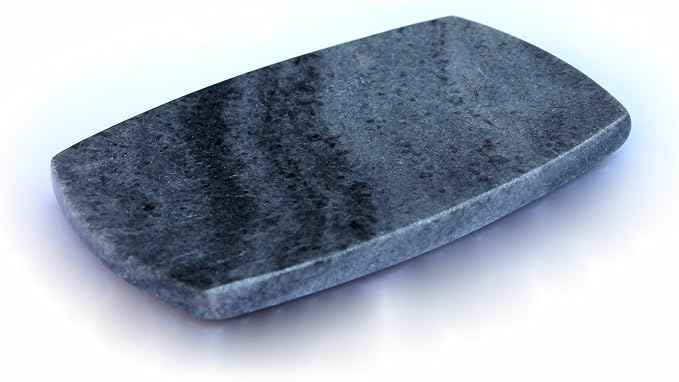 KLEO Natural Stone Soap Dish or Bath Accessories for Bath Tub or Wash Basin (Black with Natural Lines) (Pack of 2)