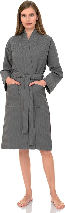 TowelSelections Womens Waffle Robe Kimono Spa Bathrobe Soft Shower Bath Robe for Women XS to XXL