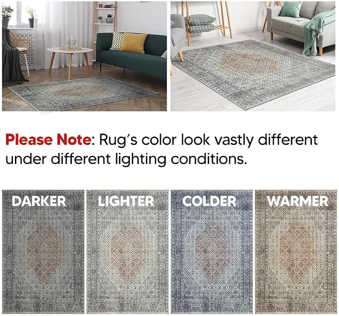 Keen Home Design 24"x36" Rug - Machine Washable Entry Rug with Non-Slip Backing, Ideal for Enteryway, Kitchen, Bathroom, Laundry Room - Vintage, Easy Clean, Durable, Low Pile - (2' x 3')