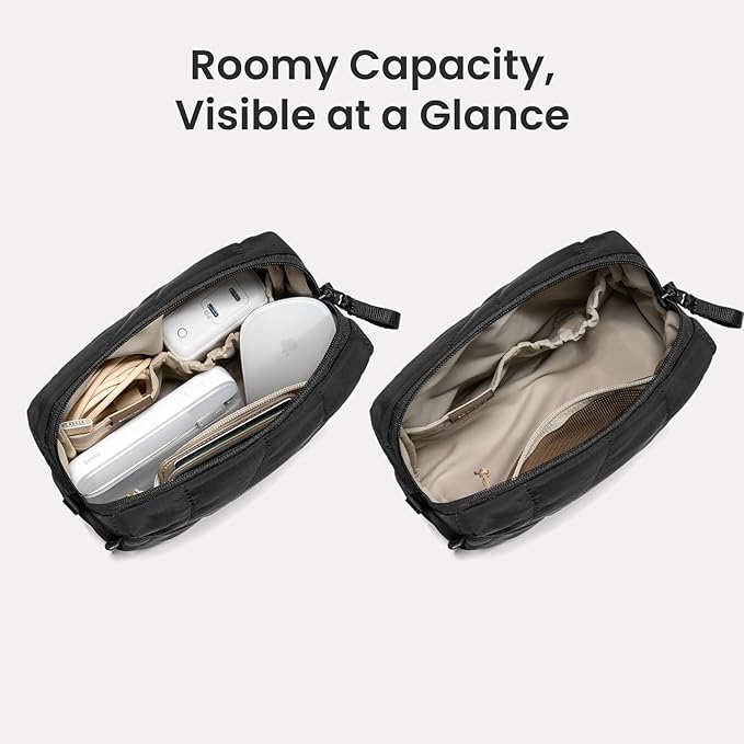 tomtoc 360 Protective Puffy Laptop Sleeve Set for 15-inch MacBook Air M5/A3448 (2026), M4/A3241, M3/A3114, M2, Quilted Soft Puffer Bag with a Tech Pouch for 15" Surface Laptop 7(Copilot+ PC)/6/5/4/3