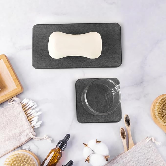 Natural Diatomite Stone Sink Trays Set Of 4, Quick-Dry Soap Dish, Sponge Holder, And Plant Coaster For Kitchen And Bathroom