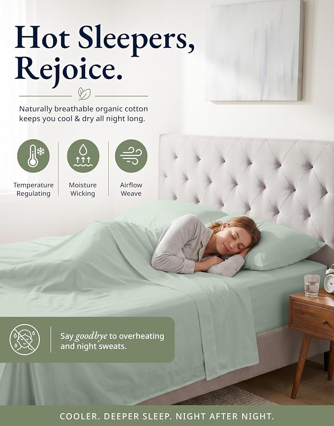 LANE LINEN Fitted Sheets Twin Size, Charcoal 2-Piece Set (1 Fitted Sheet, 1 Pillowcase), Percale Weave, Ultra Soft, Breathable,Fits Mattress Upto 15'' Deep - Cool Blue (No Flat Sheet)