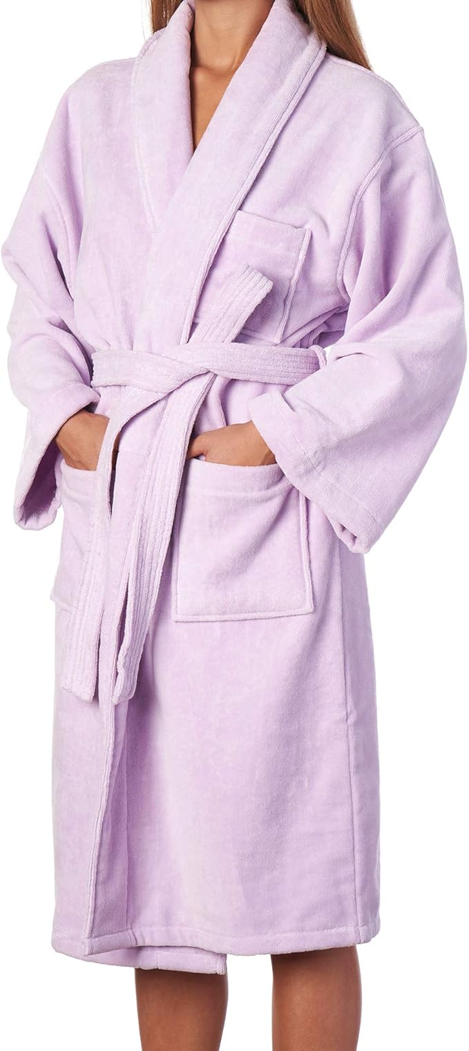 Alpine Swiss Blair Womens Cotton Terry Cloth Bathrobe Shawl Collar Velour Spa Robe