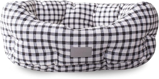 Fringe Studio Painted Gingham Medium Round Cuddler (215009),Multicolored