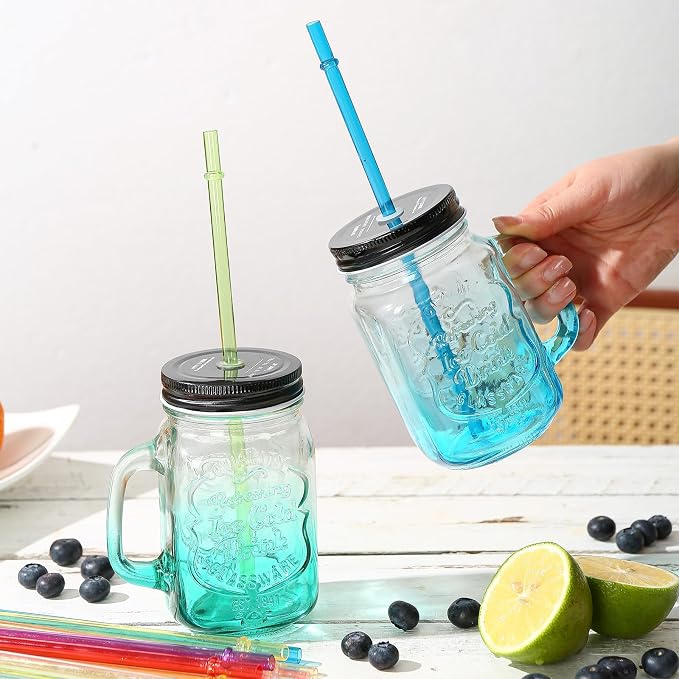 25 Pieces Reusable Plastic Straws with 2 Cleaning Brush, 9.05" Long 0.29" Diameter, BPA-Free Colorful Drinking Straws for 12-20 oz Tumblers and Mason Jars