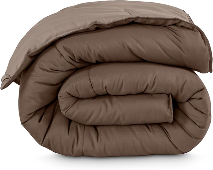 Bare Home Twin/Twin Extra Long Comforter - Reversible Colors - Goose Down Alternative - Ultra-Soft - Premium 1800 Series - All Season Warmth - Bedding Comforter (Twin/Twin XL, Cocoa/Taupe)