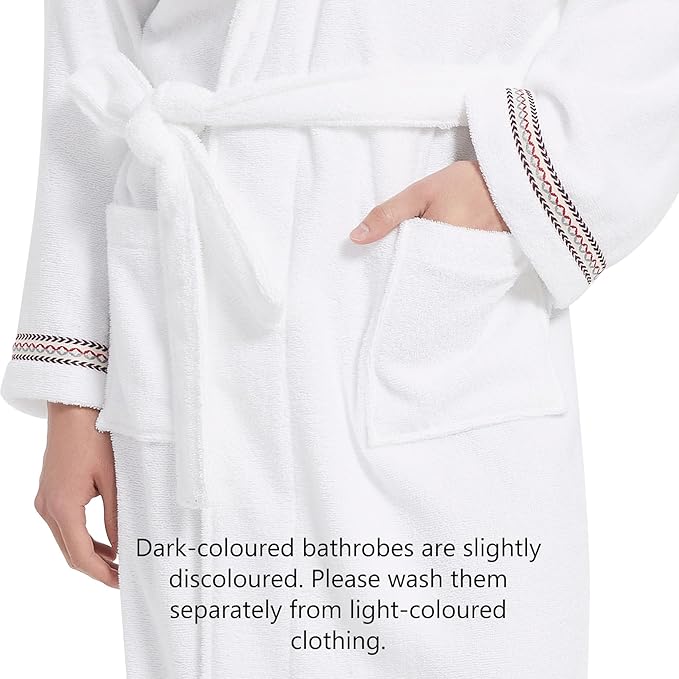 Men's Robe,Pure Cotton Robe for Men,Absorbent Bathrobe,Luxurious Terry Cloth Bathrobe with Shawl Collar