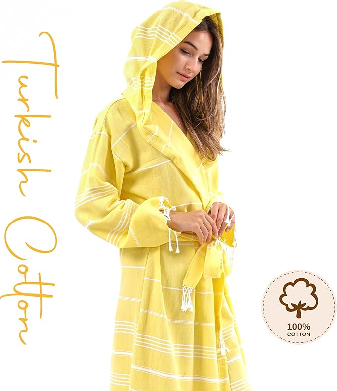 Robes for Women 100% Cotton Turkish Cotton Bathrobe for Men and Women