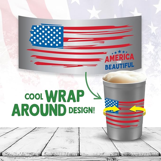 Steel Chill Cups 16 oz. Party Cup America the Beautiful Design for Cold Drinks, Durable, Disposable, Recyclable, Made in USA, Gray, 12 Count