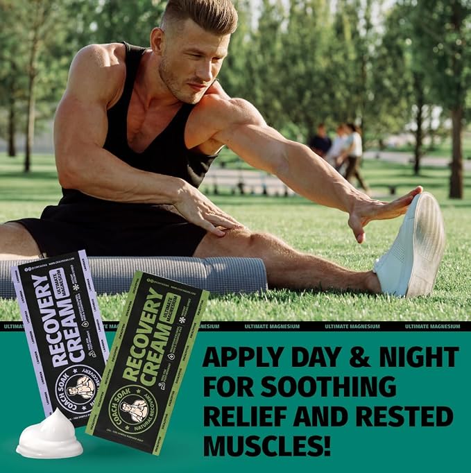 Coach Soak Magnesium Lotion Trial Pack - 0.04 lb (Pack of 2) | Eucalyptus & Lavender Scented Magnesium Chloride & MSM Cream for Athlete Recovery