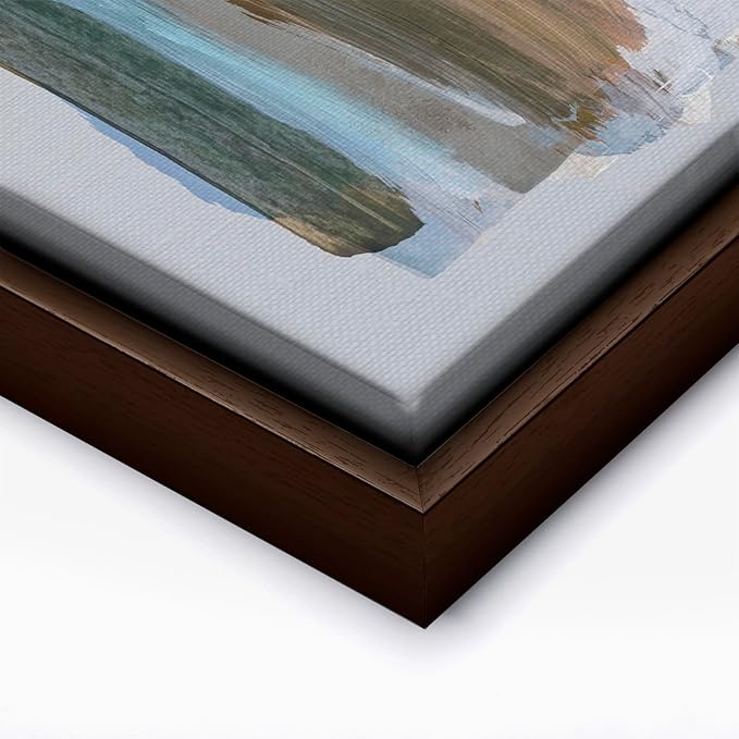 Monem Art Abstract Earth Tone Brushstroke Print - Modern Painterly Art Poster - Wall Decor for Living Room, Bedroom or Office - 24x32 Brown Framed CANVAS Wall Art by Mareike Bohmer