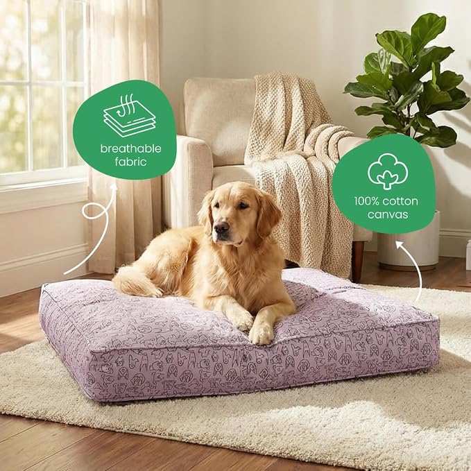 Molly Mutt Only You Dog Bed Duvet Cover, 100% Cotton Canvas Cover for Dog, Puppy, or Cat Bed, Durable, Washable, and Free of Harmful Chemicals, Medium/Large, 27"x36"x5"