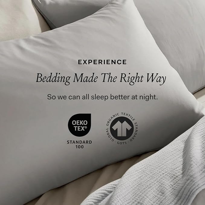 BOLL & BRANCH Signature Comforter Set - Twin/Twin XL, Sageleaf - Duvet Insert and Cover in One Layer - Luxury Organic Cotton, Down Alternative, Hypoallergenic, All-Season - 1 Comforter and 2 Shams