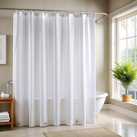 ZENO Frosted Shower Curtain Liner – 72" x 72" Premium PEVA Liner with Rustproof Grommets & 3 Magnets – Waterproof, Lightweight Bathroom Shower Curtain Set