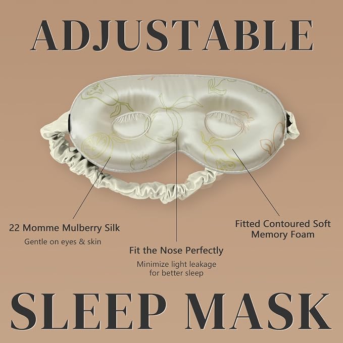 ZIMASILK 22 Momme Silk Pillowcase for Hair and Skin - 100% Pure Mulberry Silk with Hidden Zipper, Grade 6A Luxury Pillow Case, Gift Box, Comes with Pillowcase Mask (Queen 20"x30" Ivory Fruit)