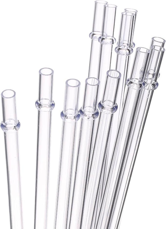 Dakoufish 11 Inch Clear Reusable Thick Plastic Drinking Straws Extra Long for 24oz 30oz 40oz Mason Jar Tumblers,Set of 12 Pcs Straws with Cleaning Brush (11inch, Clear)