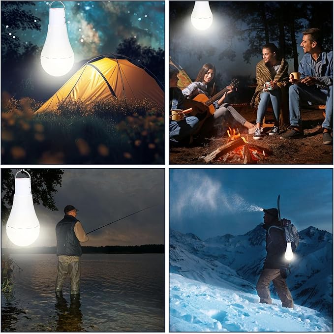 Solar Light Bulbs Solar Powered Light Portable Emergency LED Bulb Waterproof for Camping Tent Indoor Outdoor Shed Night Fishing Chicken Coop (1)