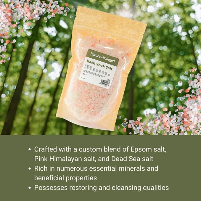 Bath Salts Blend (16oz - Pack of 2) - Pure Coarse Grain Mineral Salt - Used as Salt Bath, Bath Soak, Foot Soak, Spa or Foot Salts Bath