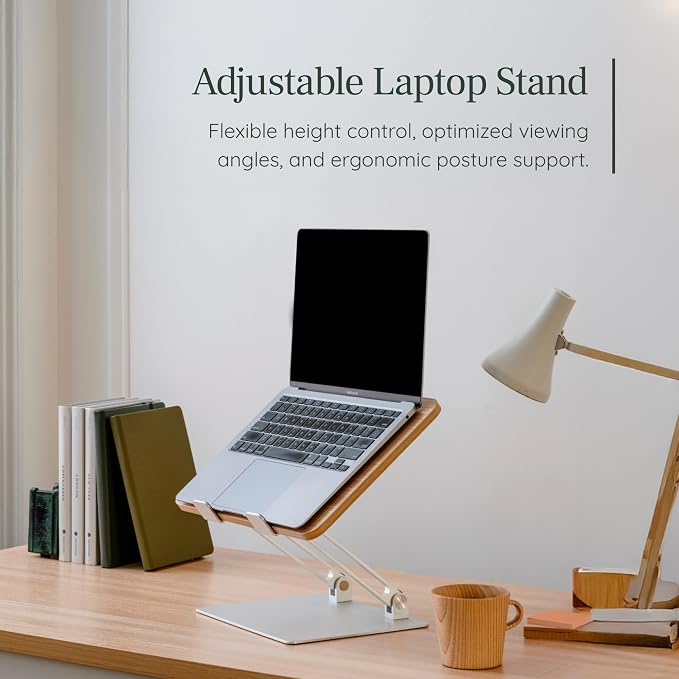Branch Adjustable Laptop Stand, Portable Wooden Laptop Riser