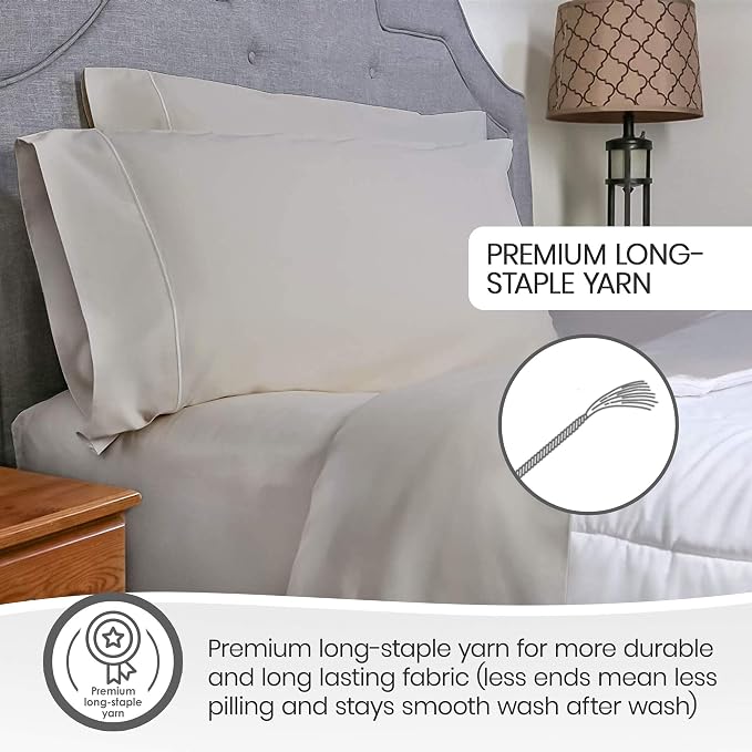 Whisper Organics, Twin Bed Sheet - 100% Organic Cotton Fitted Sheet - 300 Thread Count, Fitted Sheet Only - GOTS Certified - Deep Pocket, Silver Color (Twin Size)