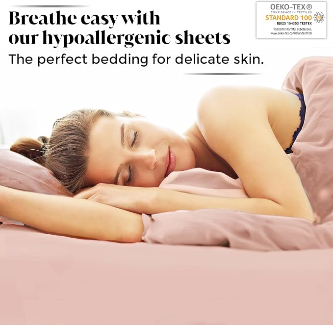 | Queen Envelope Pillowcase Set | 100% Viscose | Organically Grown | Ultra Soft | Cooling | 2pcs [Rose Quartz]