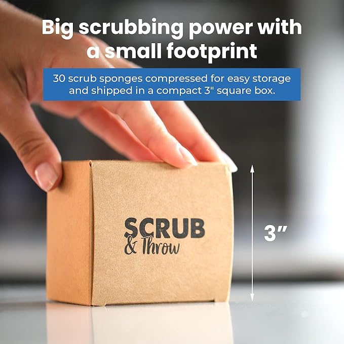 Scrub & Throw Loofah Scrub Sponge, Natural, Plastic-Free, Non-Scratch, for Kitchen, Dishes, Pots and Cleaning, Plant-Based, Plastic-Free, Eco-Friendly, Biodegradable, 90 Pack