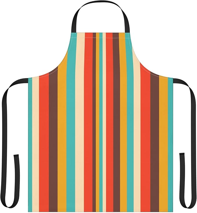 Retro Vertical Stripes Apron | Colorful Kitchen Stripe Apron