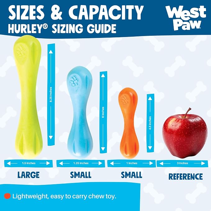 West Paw Zogoflex Hurley Dog Bone Chew Toy – Floatable Pet Toys for Aggressive Chewers, Catch, Fetch – Bright-Colored Bones for Dogs – Recyclable, Dishwasher-Safe, Non-Toxic, X-Small, Granny Smith