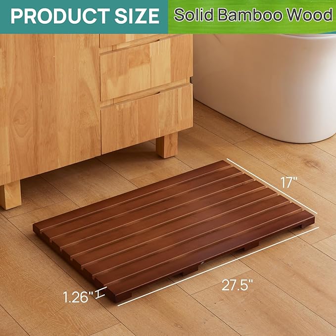 Bath Mat for Shower, Wooden Floor Mat for Bathroom,Non-Slip | Heavy Duty, Shower Mat for Indoor Outdoor