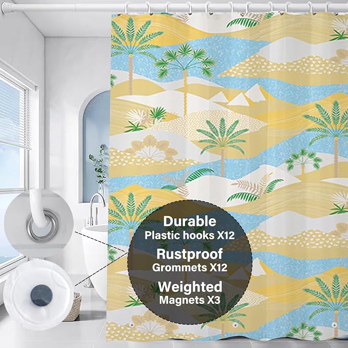 Plastic Shower Liner - Premium EVA 6G Shower Curtain Liner with Rustproof Grommets and 3 Weighted Magnets, Waterproof Shower Curtains for Bathroom (Cocoanut, 72" x 72")